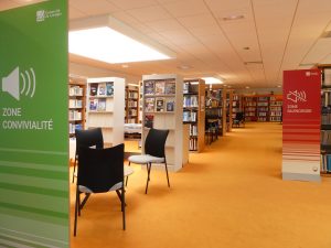 Vue dans la bibliothèque de l'ENSIL-ENSCI